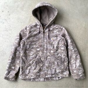 Carhartt Sherpa Lined Digital Camo Hooded Work Jacket